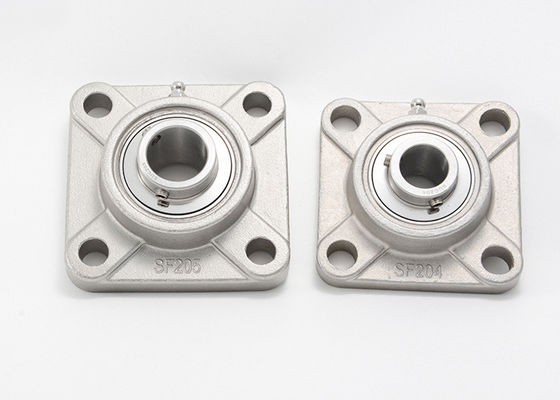 SUCF210 Pillow Block Ball Bearing Units Stainless Steel 4 Hole With Socket Set Screws