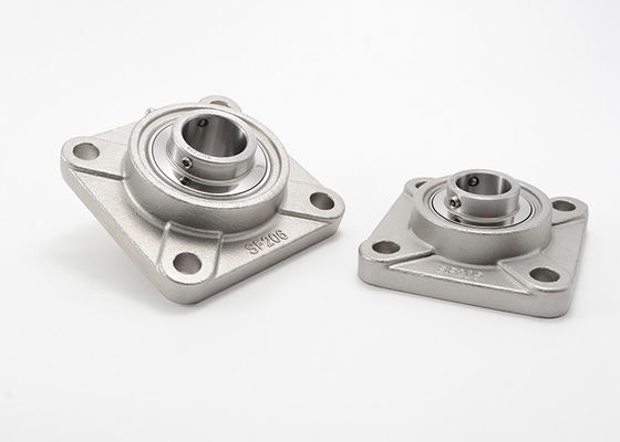 SUCF210 Pillow Block Ball Bearing Units Stainless Steel 4 Hole With Socket Set Screws